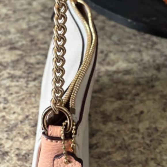 Coach Nolita 19 White/Coral with Gold Chain Handle - Picture 2 of 4